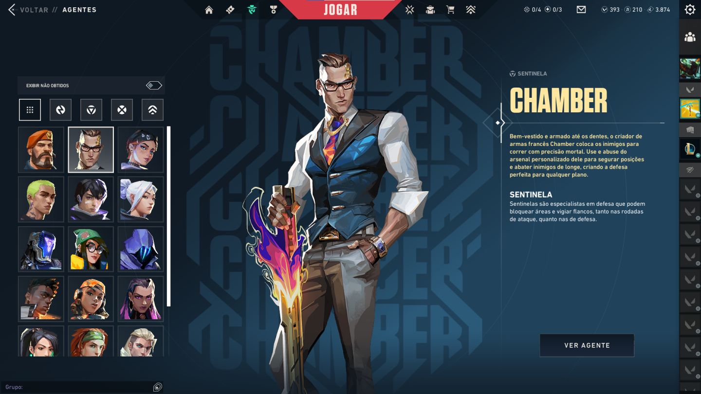 CONTA VALORANT OURO | LVL 46 | 17 AGENTES | 393 VP | FULL ACESSO