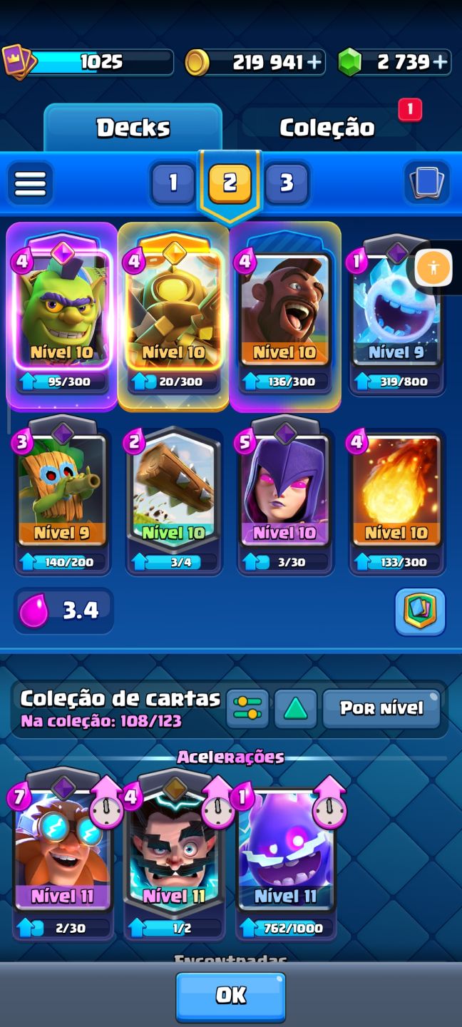 CONTA DE CLASH ROYALE A VENDA, 2K DE GEMAS, 5K DE TROFÉUS, HERÓIS, E EVOLUÇÕES.