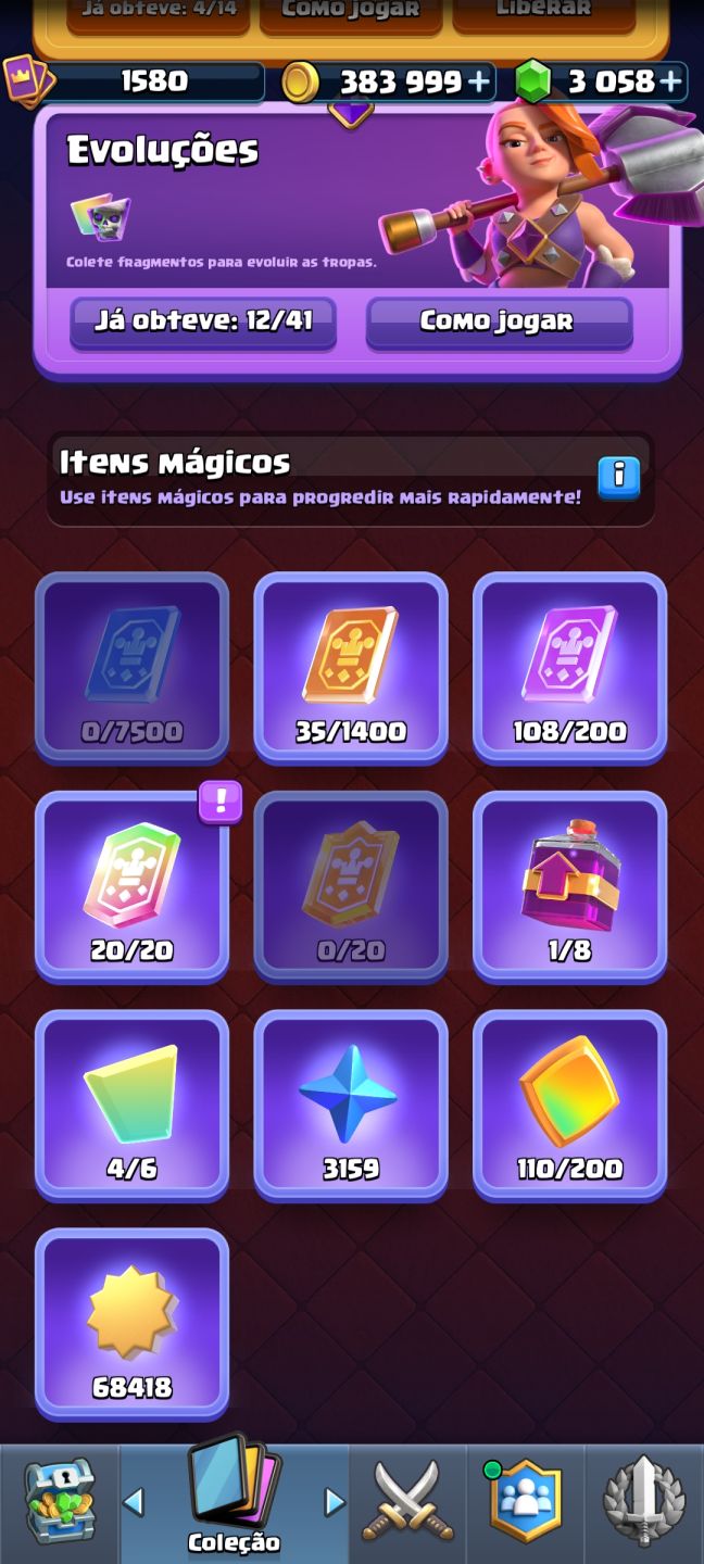 Conta Clash Royale Top | Arena 29 | 3.000 Gemas | 12.300 Troféus