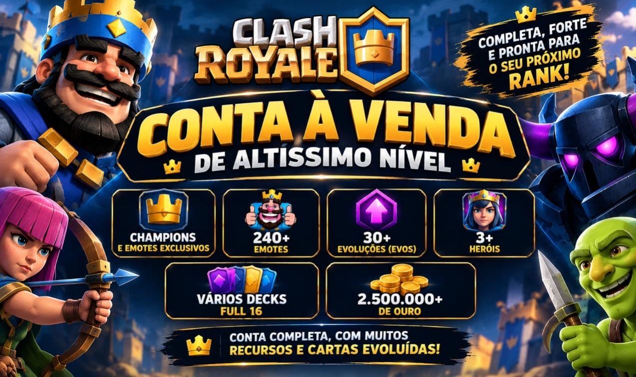 CONTA DE CLASH DE ROYALE DE ALTO NÍVEL À VENDA!