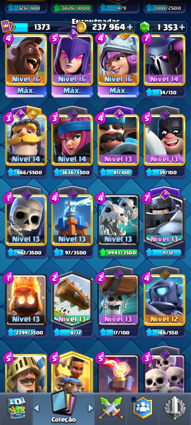 Conta brawl stars e clash royale com muitos personagens