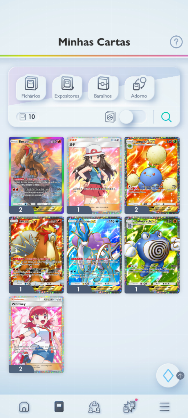 Conta Pokémon TCG - NV 37 com mais de 2k cartas, muitos Shinys e Full Art!!!
