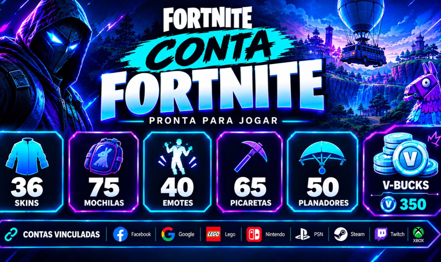 CONTA FORTNITE PC | 36 SKINS+65 PICARETAS+75 MOCHILAS+40 EMOTES+50 PLANADORES