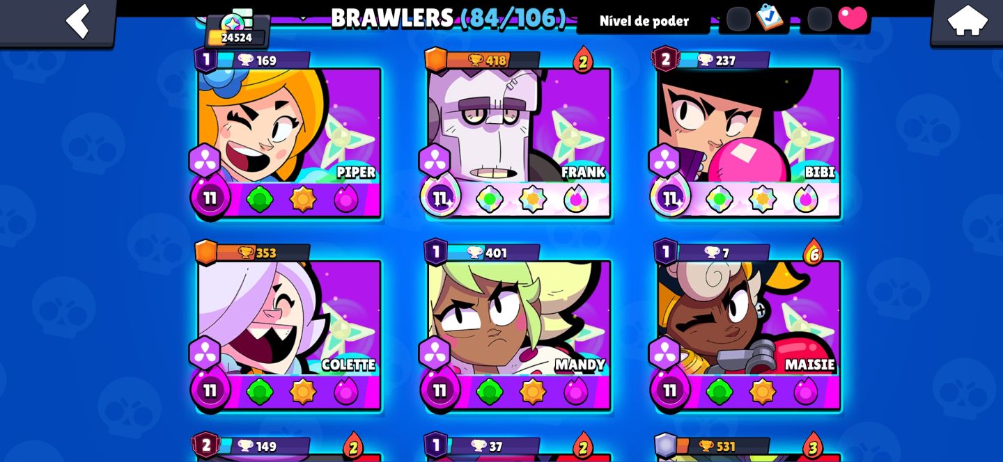 CONTA BRAWL STARS 24k troféus, várias skins ( lendárias, evento, miticas)