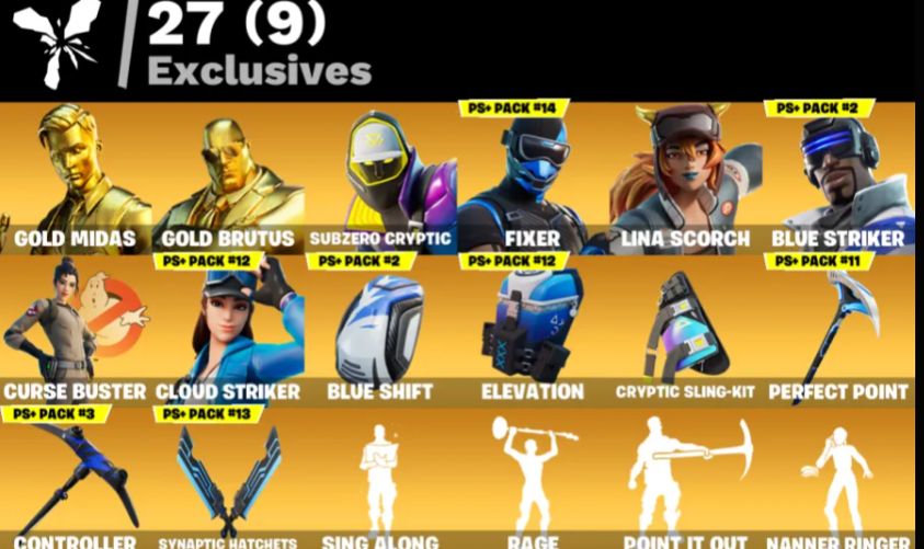 CONTA DE FORTINITE PRA IR RAPIDO COM 98 SKINS C/ BLUE STRIKER CALAMITY E MUITO++