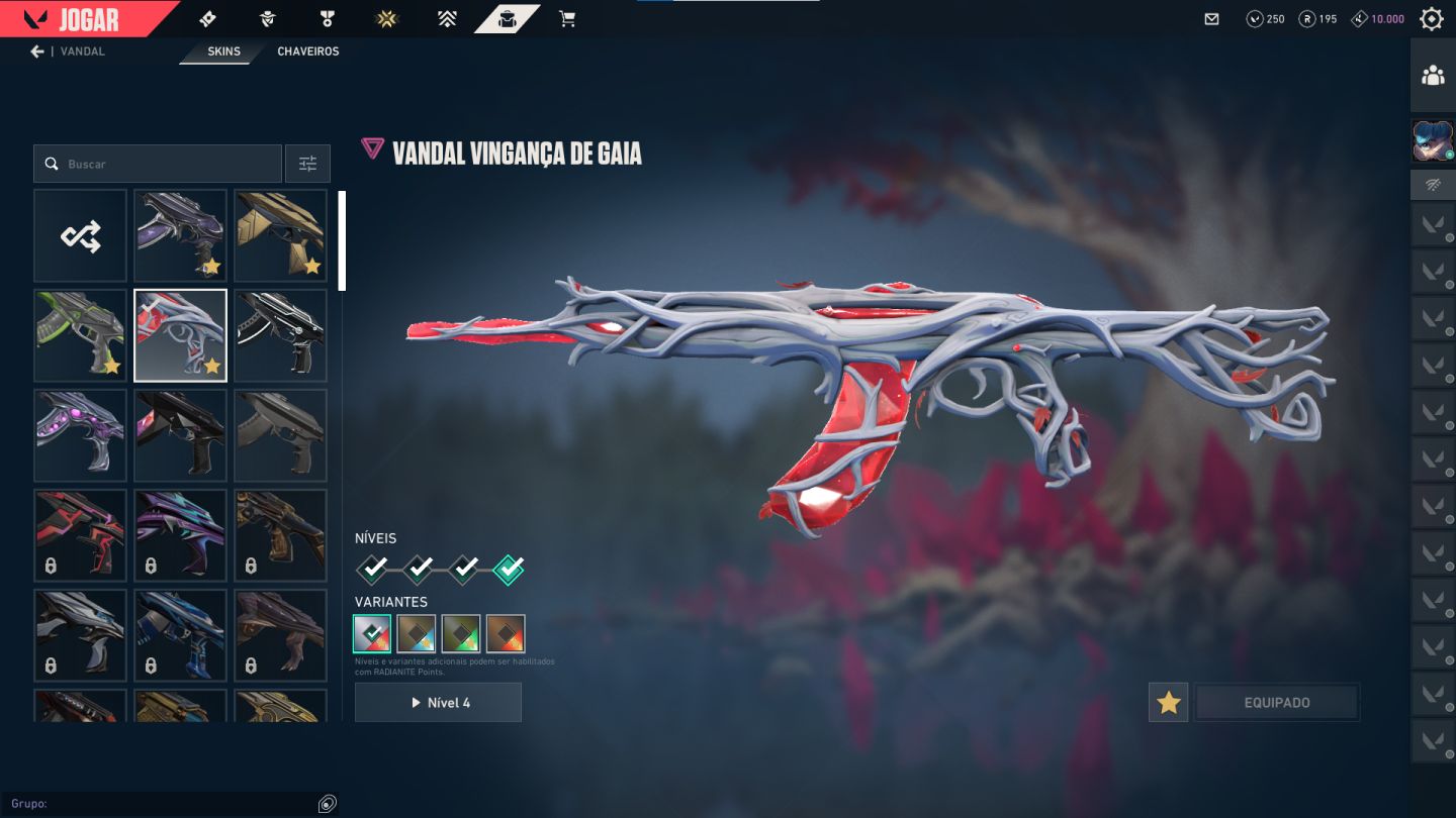 Valorant BR | Lv 193 | 8 Ultra 6 Premium | Vandal Gaia, Saqueador, Araxys e etc.