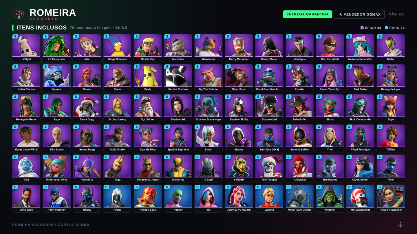 Conta Fortnite 174 Skins Full Acesso