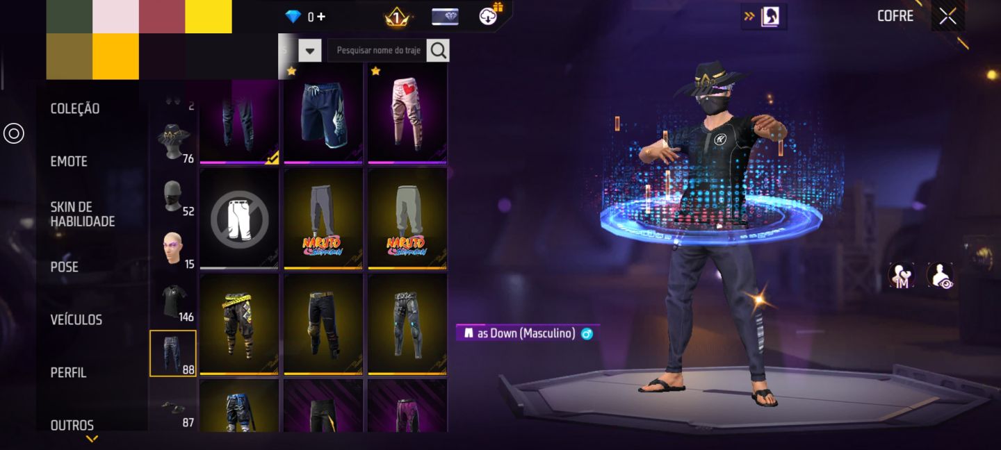 Conta Free fire - Camisa rara do fluxo e parceria Naruto