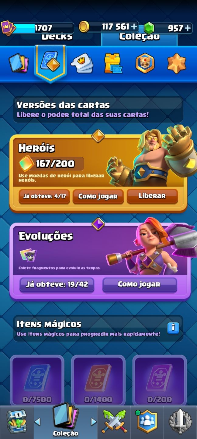 CLASH ROYALE | 14K TROFÉUS | TORRE 16 | 19 EVOLUÇÕES | 14 HERÓIS | 70 EMOTES