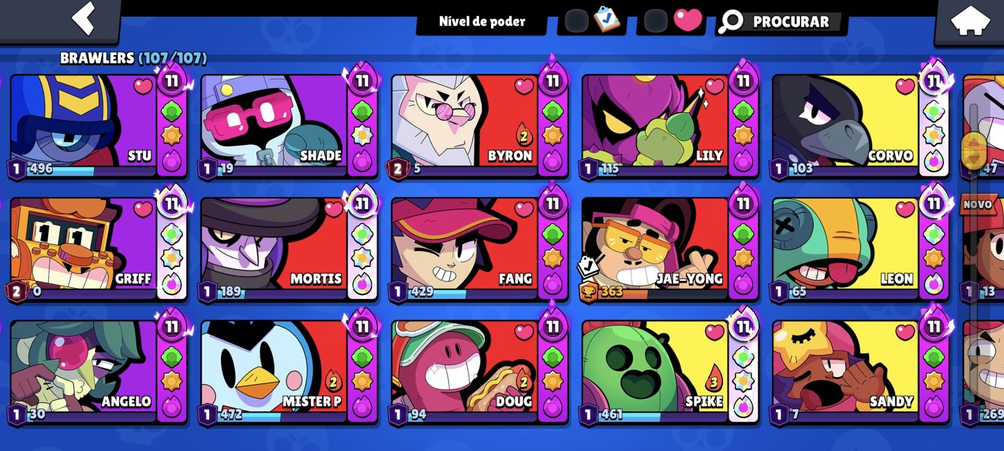 CONTA BRABA DE BRAWL STARS 70K TROFÉU, TODOS BRAWLERS