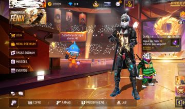 CONTA FREE FIRE COM BANDEIRÃO E SKINS RARAS