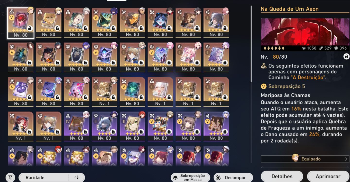 Conta end game star rail. Loba 999 E2/ Acheron E2/ Mortenax blade E2/ Firefly E2