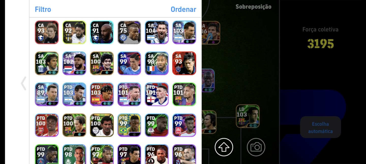Conta Efootball Muito Rara | 2 Messi 106, Lamine Yamal 103, Viera 104, Totti 106