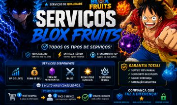 SERVIÇOS BLOX FRUITS | UP LEVEL, RAIDS, FRAGMENTOS, BELI, CDK E MUITO MAIS!