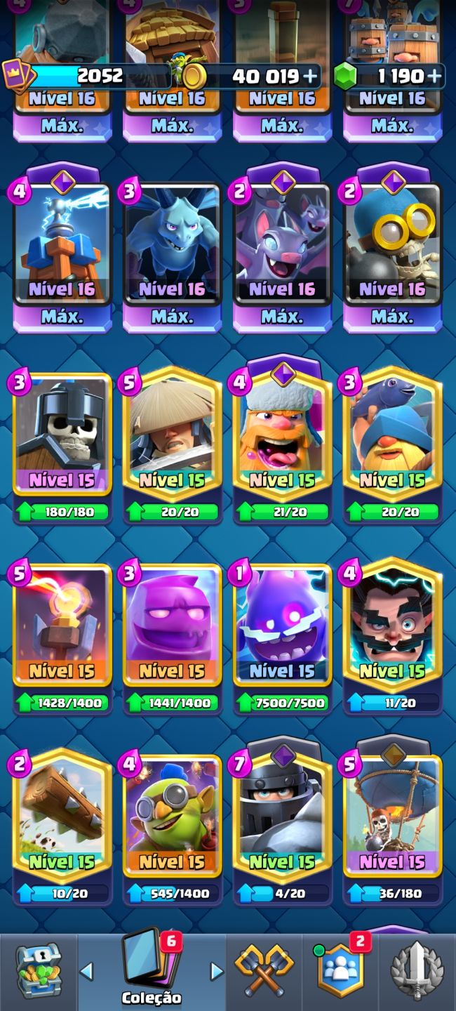 Conta Clash Royale Nível 2052 com 9 anos de Criação