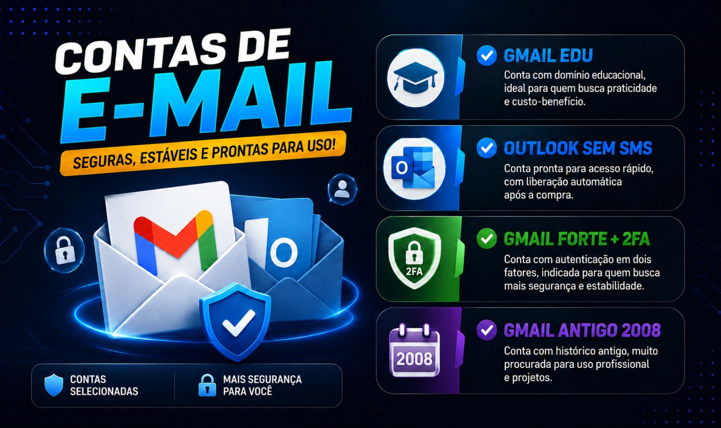 CONTAS GMAIL (SEM SMS) COMPROU!!