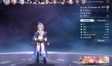 CONTA COM TIME PREMIUM DA SILVERWOLF LVL 999 EIDOLON 2