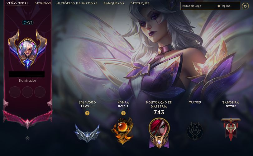 CONTA LOL MAIN KATARINA/ZED 375 SKINS | LV 617 | BR