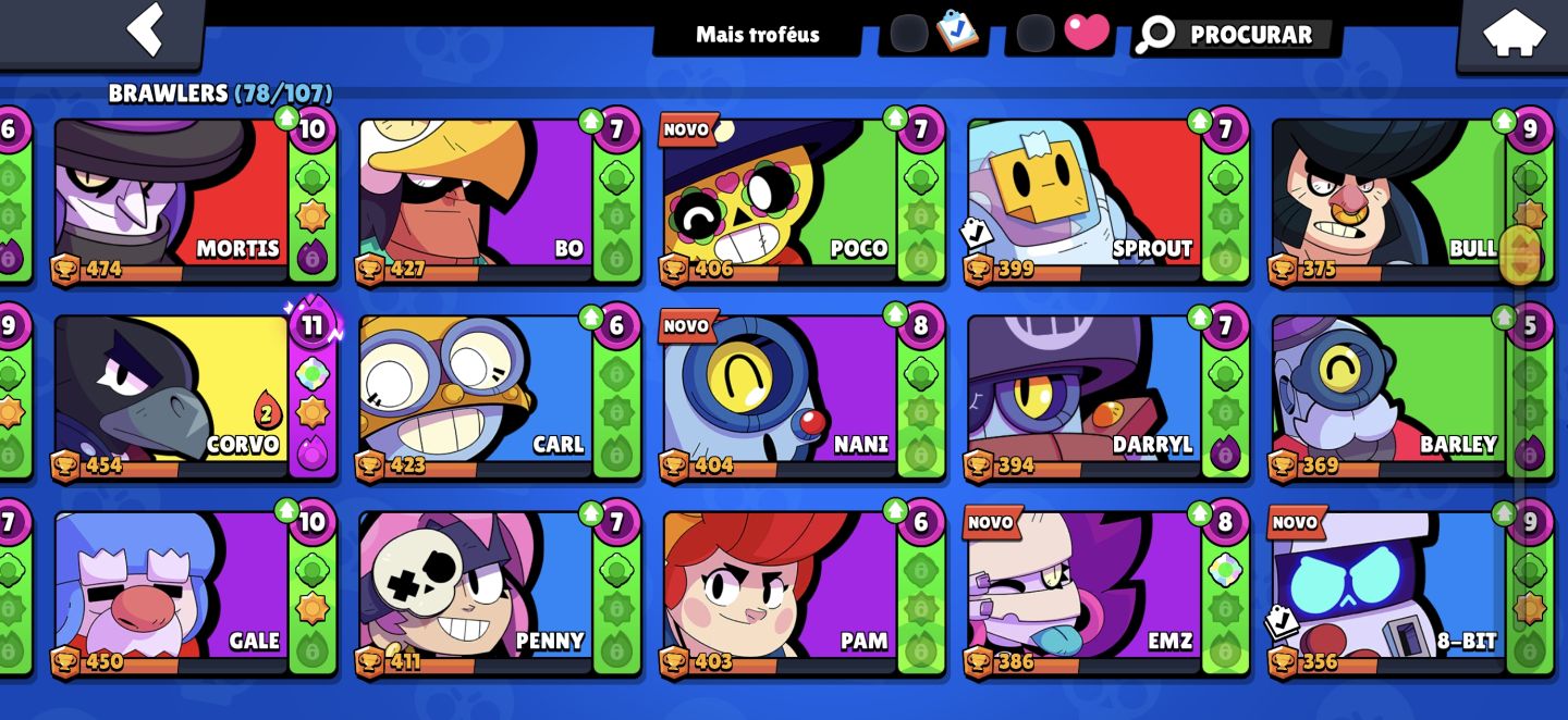 Conta Brawl Stars desde 2020 com itens valiosos e raros