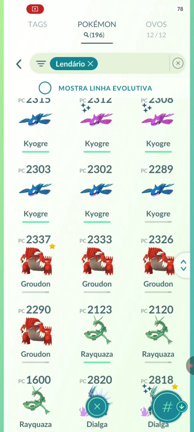 CONTA POKÉMON GO DE 2019 79 MEWTWOS + LENDÁRIOS