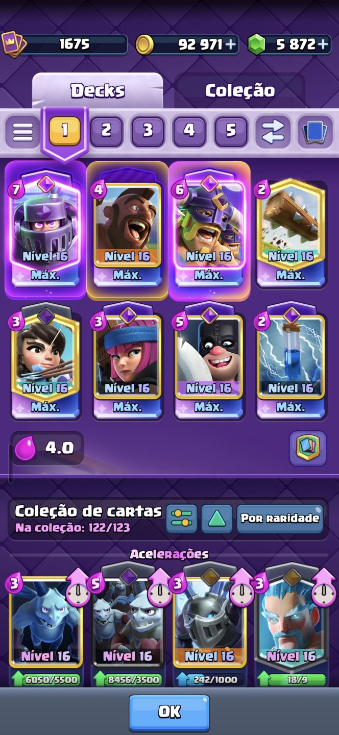 Conta Clash royale nível 16 com várias cartas full