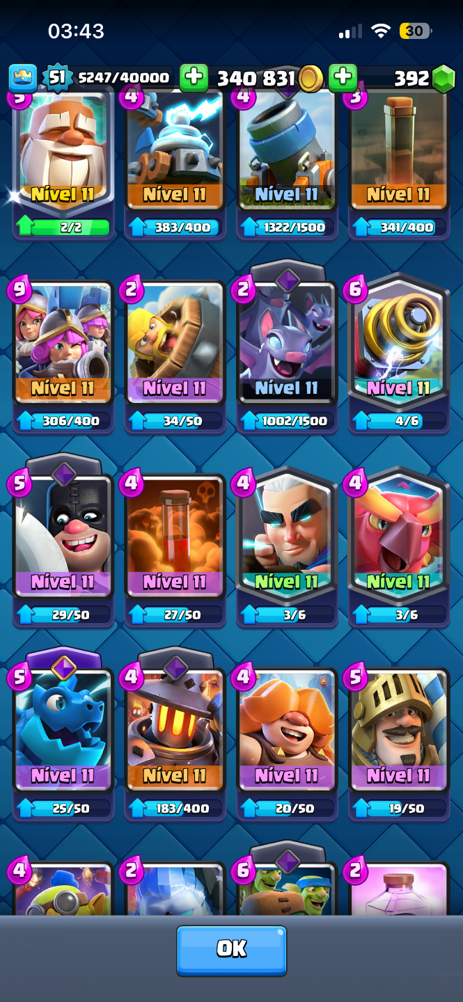 Conta Clash Royale com 10k de troféus, emotes, 1k gasto na conta