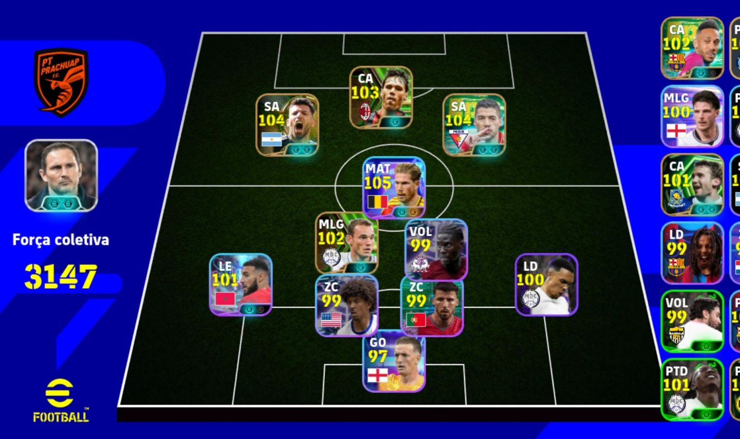 Conta Efootball Força 3147 | Lendas & Cartas Top!