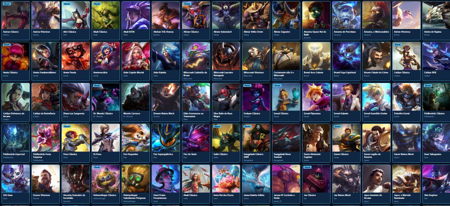 LEAGUE OF LEGENDS 239 SKINS NIVEL 716 TODOS CAMPEOES UNRANKED