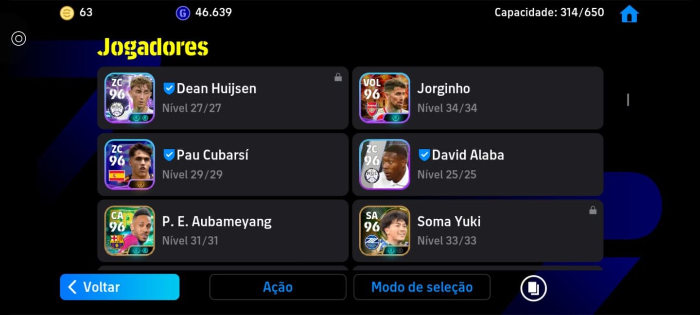 CONTA eFootball TOP | ELENCO DE RESPEITO