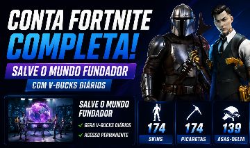 CONTA FORTNITE COMPLETA SALVE O MUNDO FUNDADOR
