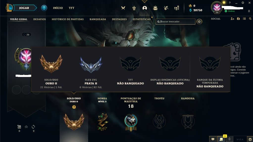 CONTA GOLD 2 SMURF PULANDO ELO COM SKINS EPICAS/LENDARIAS