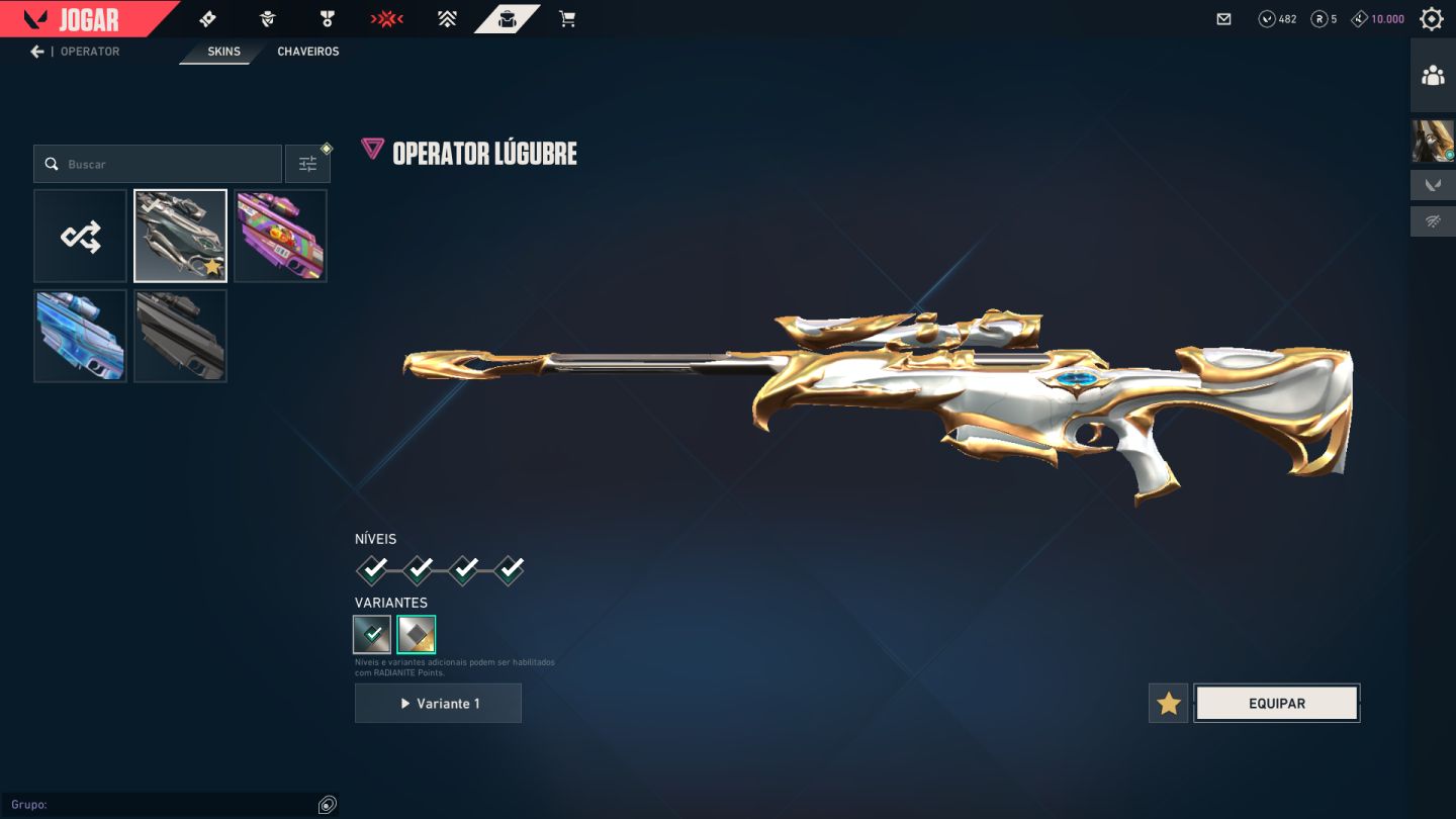 Valorant | Phantom + Leque Champions 2026 Ed. Limitada | 9 Skins | Ouro