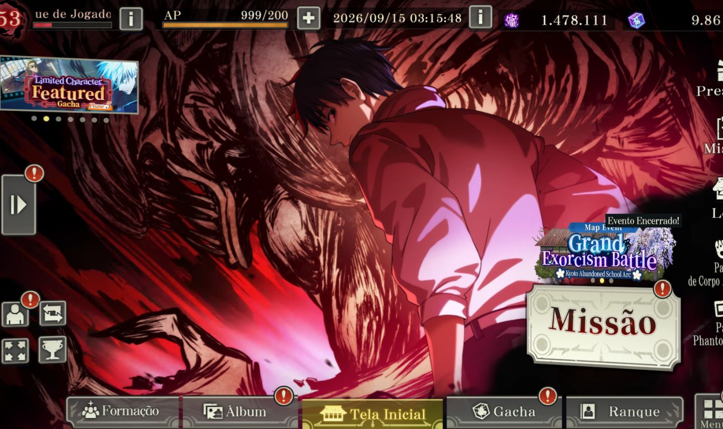 CONTA JUJUTSU KAISEN PHANTOM PARADE END GAME