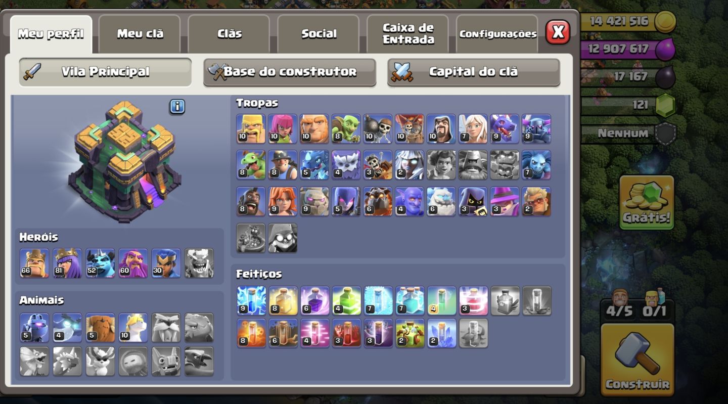 Conta de clash of clã cv14 semi-full + conta de BRAWL STARS é hay day de brinde