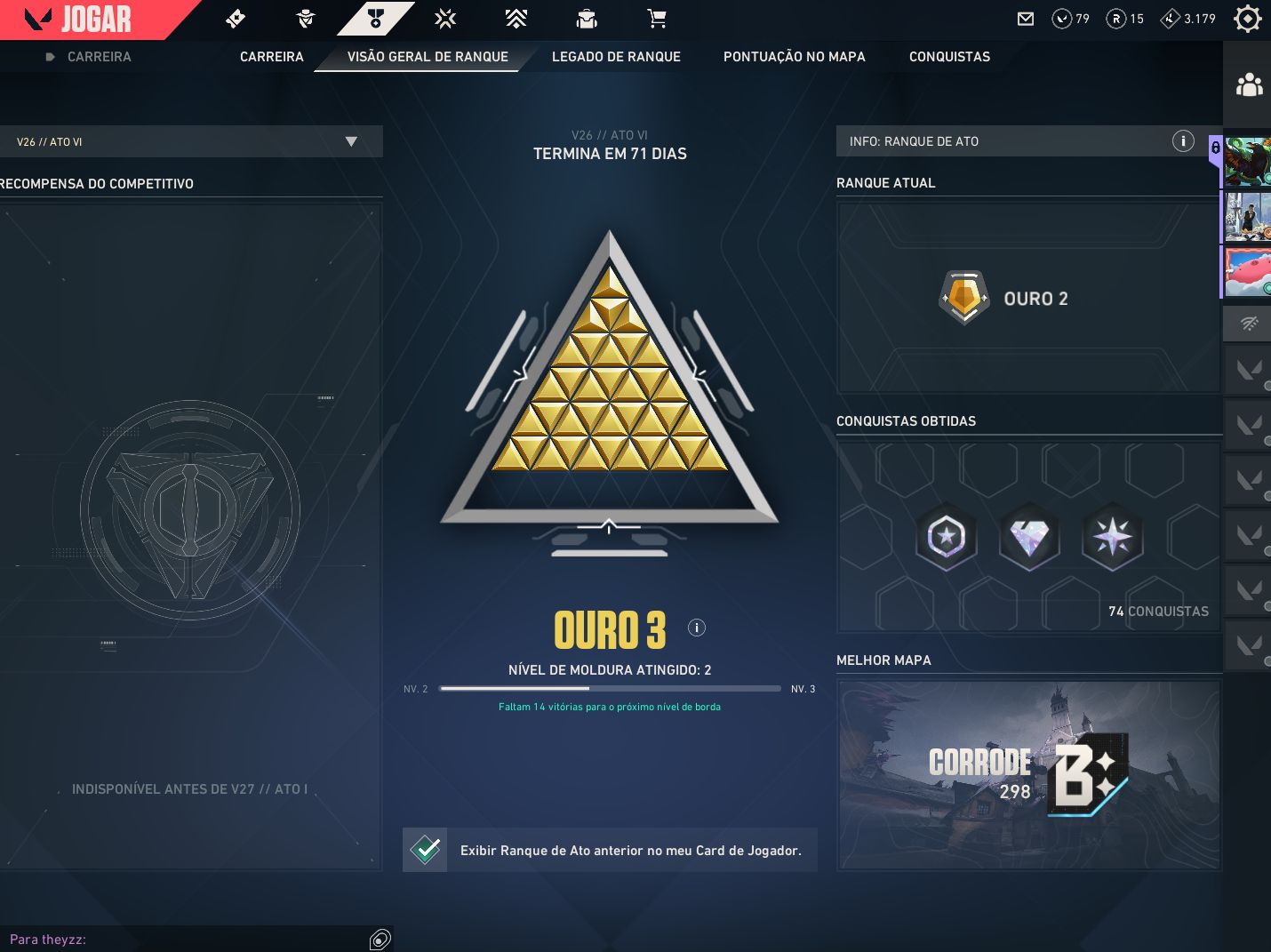 VALORANT | CONTA LVL 100 | OURO 2 | 9 SKINS | TODOS OS AGENTES