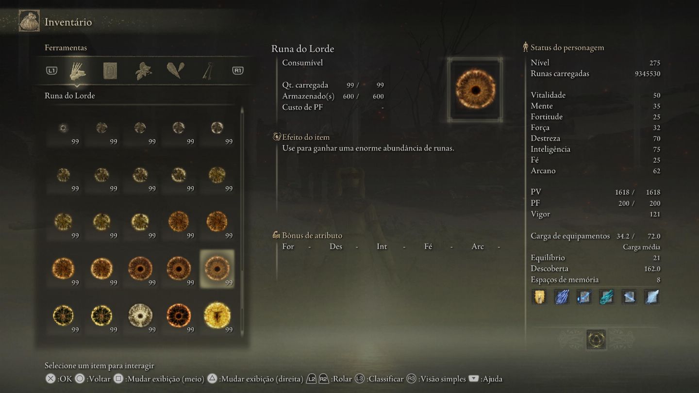 Elden Ring - Runas / Itens /Equipamentos + BRINDE - Ps4/Ps5