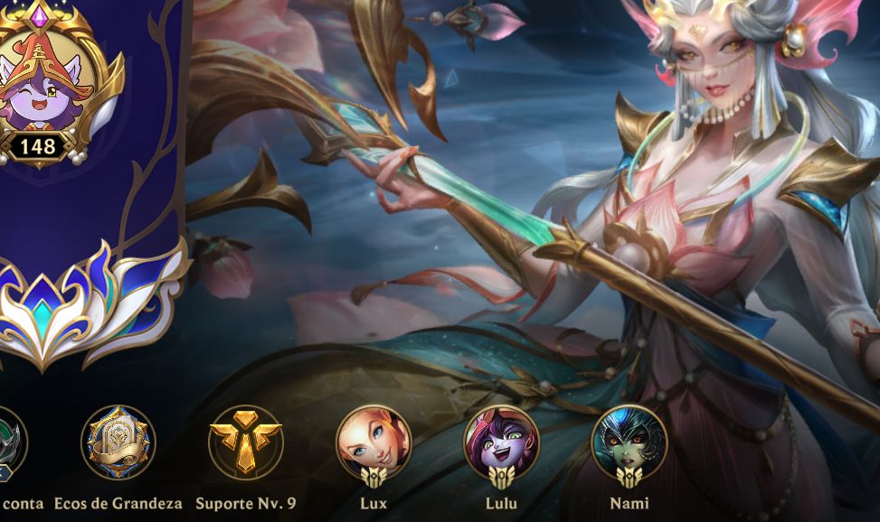 Conta main Lulu suporte e skins da lux Wild Rift