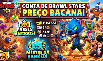 CONTA DE BRAWL STARS IMPERDIVEL! 56k,BRAWL PASS ANTIGOS, M1 RANKED E MUITO MAIS!