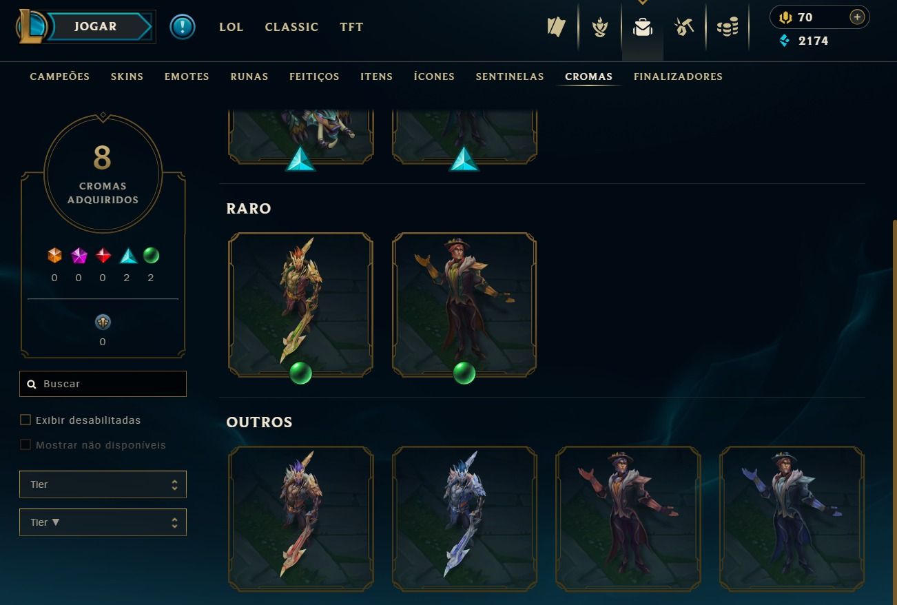 CONTA DE 2018 - 95 SKINS - LVL 192 - 147 CAMPEÕES - 45 BAÚS - 8 CROMAS