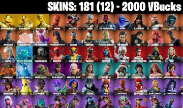 181 Skins - gold midas, gold brutus, calamity, drift, carbide, 2000 vbucks