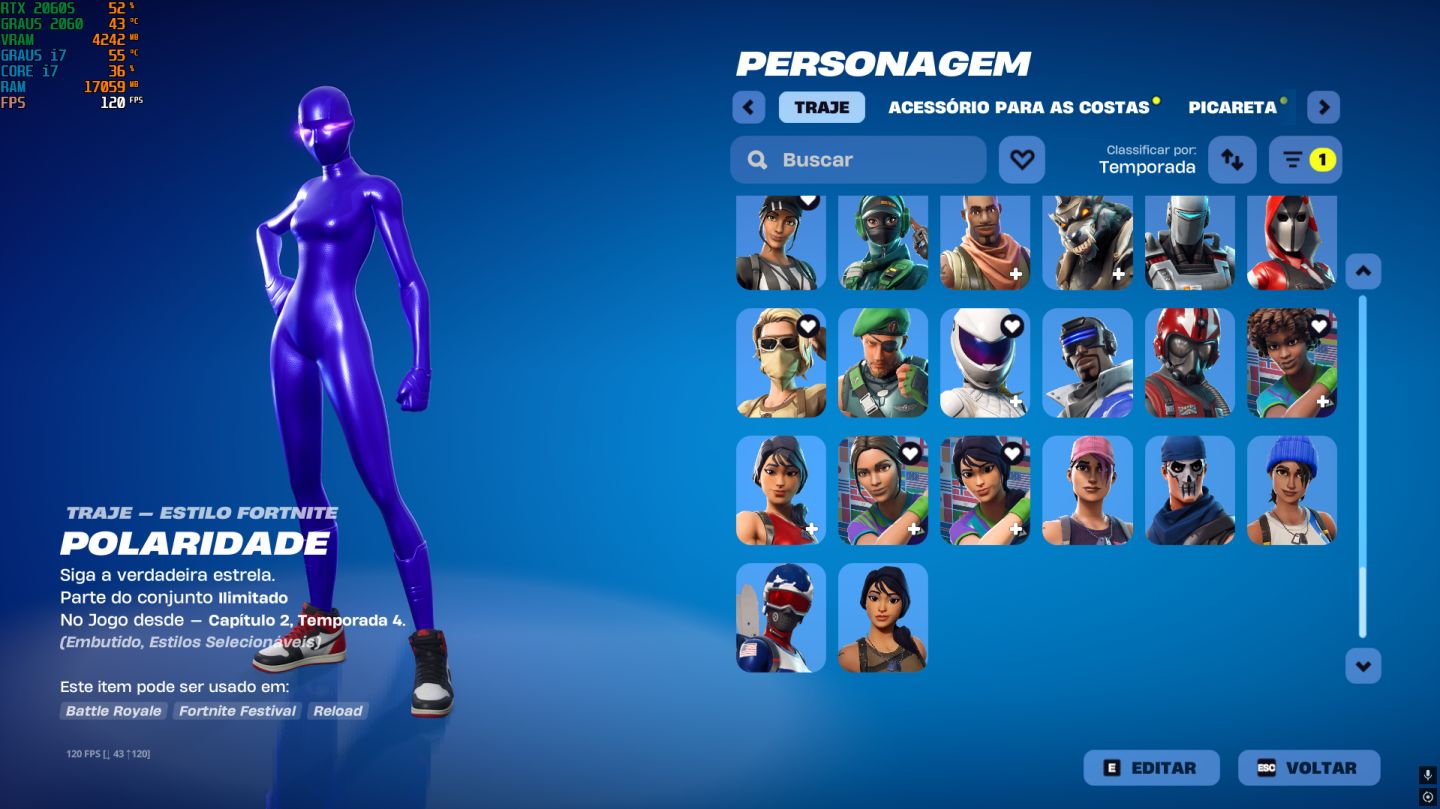 CONTA FORTNITE SEASON 4 (FULL)