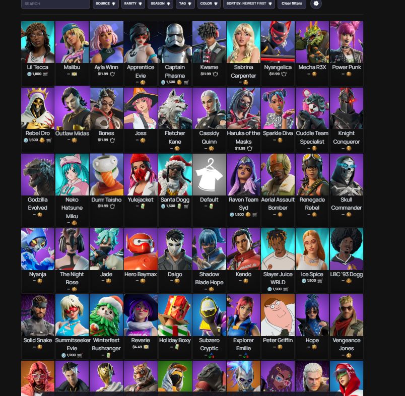 Conta fortnite muito rara mais de 130 skins e 155 picaretas
