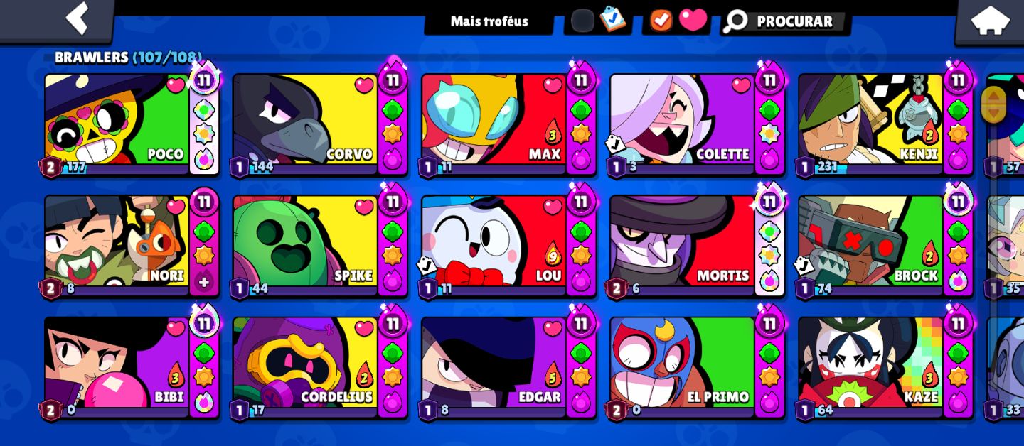 CONTA RARA 2020 | FULL BRAWLERS | +350 SKINS | 72K TROFÉUS