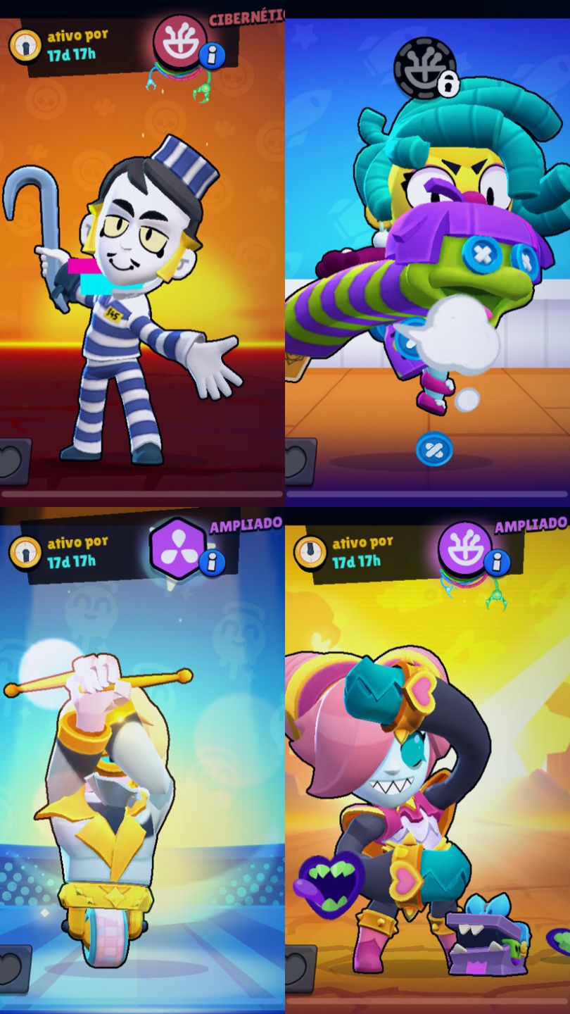 Conta Brawl Stars, antiga e com diversas skins raras