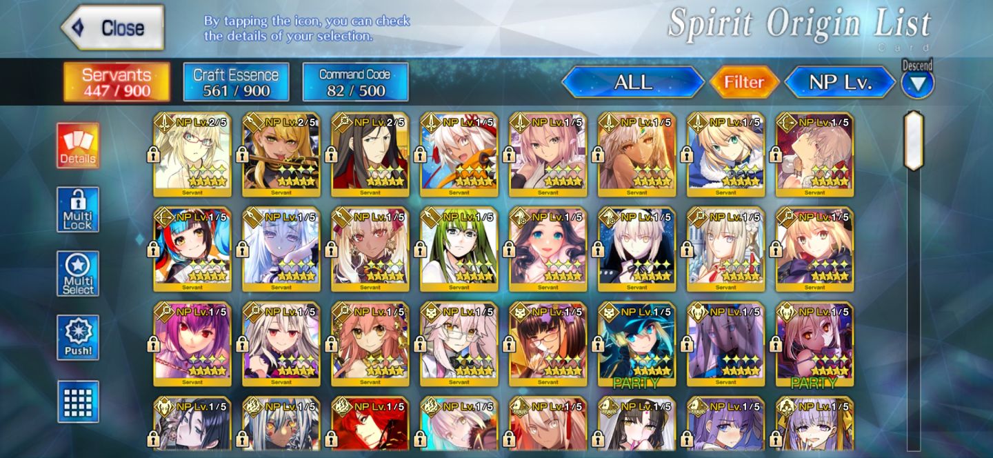 FGO NA OC1 | 36 SSR (39 NP) | 6x Black Grail | Full Meta Supports