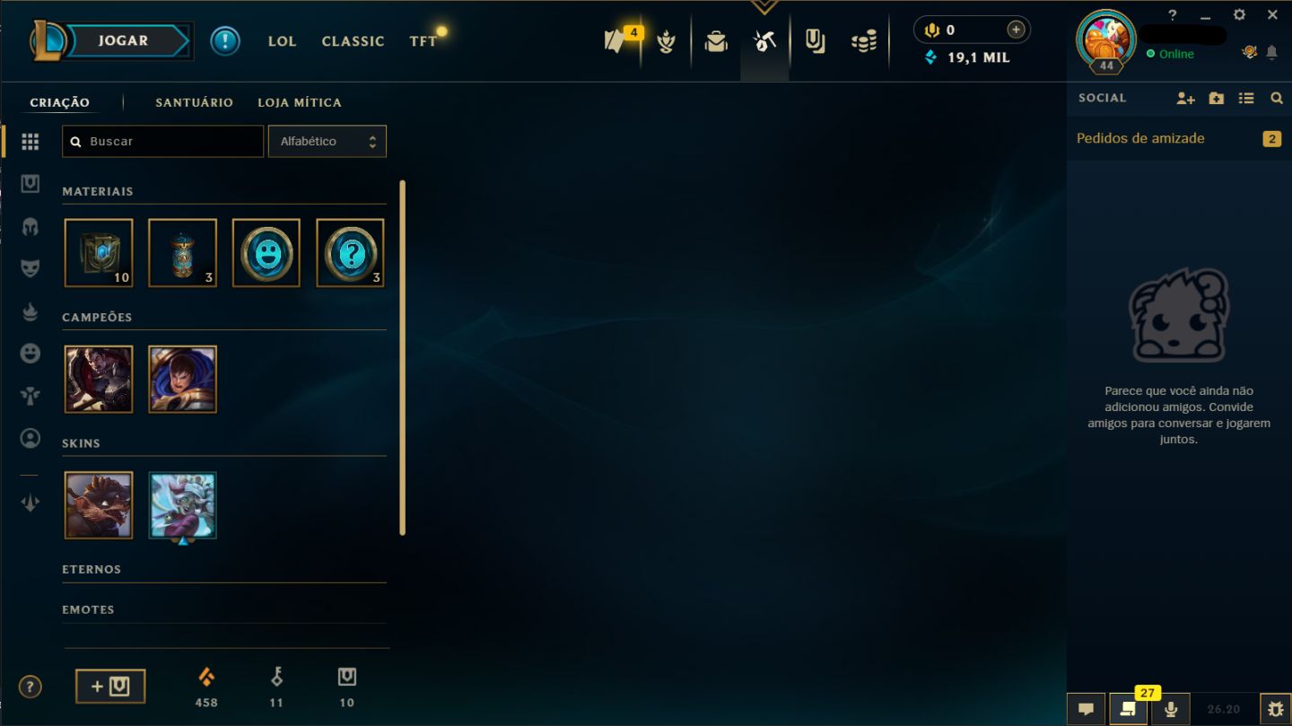 Conta League of Legends - Mestre