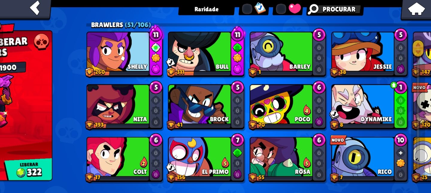 SUBA DE ELO RÁPIDO! CONTA BRAWL STARS COM 51 BRAWLERS E RANK OURO!