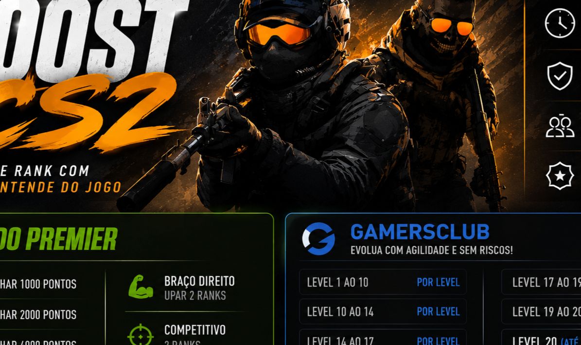 BOOST RANK CS2 (FACEIT, PREMIER, GC, BRAÇO DIREITO, COMP)