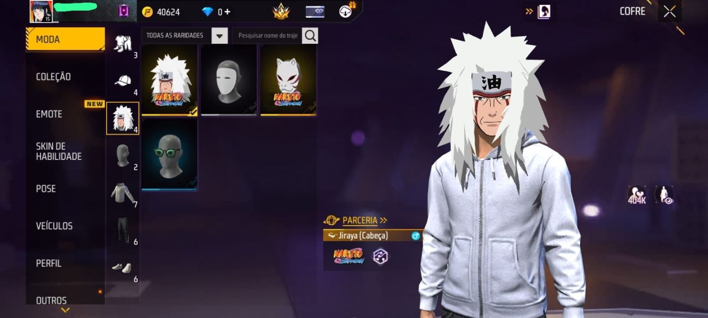 CONTA FF EXCLUSIVA NV 15 - PARCERIA NARUTO (JIRAYA) + MOCHILA SHURIKEN + CARTÃO