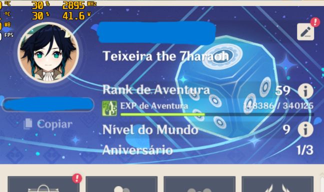AR 59 | Mundo 9 | 65 personagens | 22 5 | Mavuika C0 | Neuvillette C2 | 11 4 C6